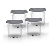Ninja Dessert Tubs - Pack of 4 [XSK4PINTEUUK] Official Accessory Compatible with Ninja Ice Cream Maker NC300UK, Grey/Clear