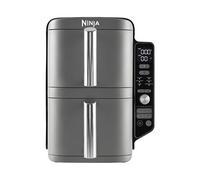 Ninja Double Stack XL Air Friteuse verticale à double tiroir avec 4 niveaux de cuisson, 2 tiroirs et 2 étagères, design peu encombrant, capacité de 9,5 l, 6 fonctions de cuisson, 8 portions,