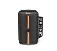 Ninja Double Stack XL Friteuse à air verticale à double tiroir avec 4 niveaux de cuisson, 2 tiroirs et 2 étagères, design peu encombrant, capacité de 9,5 l, 6 fonctions, 8 portions, pinces,
