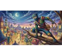 Ninja d'une Ville de Conte de Fées Puzzle 1000 Pièces Adultes Et Enfants,Défi, Jeu Éducatif,Premium,Carton,Déco Murale,Dès 14 Ans,Anti-Stress,Détente,Casse-tête 70x50cm