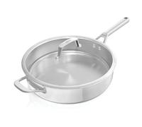 Ninja EverClad Sauteuse en acier inoxydable 26 cm, Convient à tous les types de feux, y compris l’induction, peut aller au four jusqu’à 300 °C, Base induction intégrale, C90126EUI
