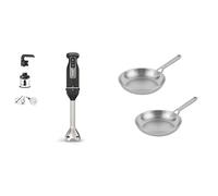 Ninja Foodi 3-en-1 Mixeur, Mélangeur et Hachoir à main, démarrage progressif, CI100EU + Ninja EverClad Ensemble de batterie de cuisine 2 poêles en acier inoxydable, C92000EUI