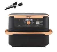 NINJA Foodi FlexDrawer Air Fryer, Dual Zone Avec Séparateur Amovible, Grand Tiroir de 10.4 L, 7-en-1, Double Zone, Pièces Antiadhésives Compatibles Au Lave-Vaisselle, Noir & Cuivre, AF500EUCP