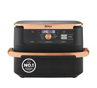 NINJA Foodi FlexDrawer Air Fryer 2 Compartiments Avec Séparateur Amovible, Grande Capacité 10,4L, Air Fryer 7-en1, Max 240°C, Pièces Antiadhésives Amovibles Lavables Au Lave-Vaisselle, Noir/Cuivre