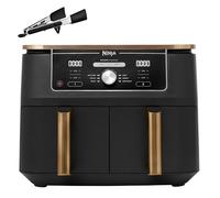 Ninja Foodi MAX Dual Zone Air Fryer, Friteuse sans huile, 2 tiroirs, 9,5 L, 6-en-1 (Air Fry, Max Crisp, rôtir, cuire, réchauffer, déshydrater), exclusivité Amazon, cuivre/noir, AF400EUCP