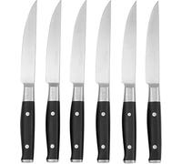 Ninja Foodi StaySharp 6 Couteaux à Steak avec l'affûteur couteaux StaySharp, Ensemble 6 pièces, Acier inoxydable avec lames précises et non dentelées avec poignées confortables, K32106EU