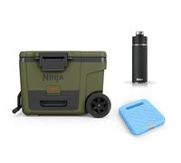 Ninja FrostVault Glacière Robuste et Isotherme, avec Roues et tiroir de Stockage à Sec Dry Zone, Conserve la Glace Plusieurs Jours, Olive