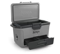 Ninja FrostVault Hard Cooler 47L, Glacière haute qualité, conserve la glace jusqu'à 6 jours, tiroir rangement sec intégré à température de réfrigérateur, pour 80 canettes, Gris Ardoise FB151EUGY