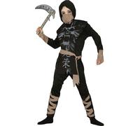 Ninja Guerrier de l'Ombre Costume Halloween Masque Aventure Combattant Noir Samouraï Arts Martiaux Secret de la Nuit Effroi Métamorphose Effrayant Ombre, Taille : 110/116 Couleur : Noir