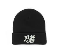Ninja Kanji Japan Shinobi Bonnet d'hiver unisexe, Noir , taille unique