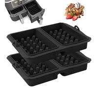 Ninja - Lot de 2 accessoires de friteuse à air chaud - Double insert en silicone - Gaufrier belge - Accessoires de friteuse à air chaud - Avec Ninja AF400EU, AF451EU et AF500EU - Noir