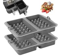 Ninja - Lot de 2 accessoires de friteuse à air chaud - Double insert en silicone - Gaufrier belge - Accessoires de friteuse à air chaud - Avec Ninja AF400EU, AF451EU et AF500EU - Gris