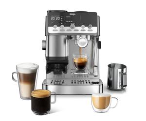 Ninja Luxe Café Mini 2-en-1, Machine à café filtre et expresso avec broyeur à grains intégré et mousseur automatique ES351EU
