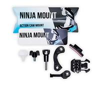 NINJA MOUNT - Big Pack - Support pour caméra d'action Full Face | Compatible avec GoPro, DJI & Rollei | Support spécial pour Casque Downhill/ATV/Motocross avec visière | Fabriqué en Allemagne | Noir