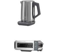Ninja Perfect Temperature, Bouilloire, 1,7 L, avec contrôle de la température, écran LED KT201EU + Ninja Foodi 3-en-1, Grille-Pain, Grill et Presse-panini, en Acier Inoxydable, ST202EU