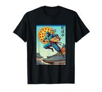 Ninja Pizza Delivery Ukiyo-e Pop Art Woodblock Foodie Japane T-Shirt