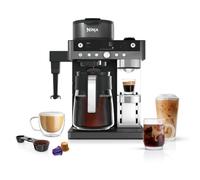 NINJA Prestige Machine à café filtre et capsules 2-en-1 CFN802EUGM | avec buse à lait intégrée, pour réaliser lattes, cafés glacés et flat whites, Gris Métalisé