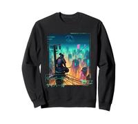 Ninja Samurai Electric Pole in Japonais Retro Cyberpunk Sweatshirt