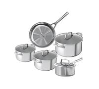 NINJA Set de casseroles et poêles 5 pièces Zerostick en acier inoxydable (poê...