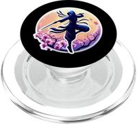 Ninja Silhouette Moonlight Cherry Blossoms Samouraï Japonais PopSockets PopGrip pour MagSafe