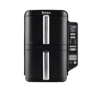Ninja SL300UK Friteuse à air verticale à double tiroir avec 4 niveaux de cuisson, 2 tiroirs et 2 étagères, design peu encombrant, capacité de 7,6 l, 6 fonctions de cuisson, 6 portions, noir