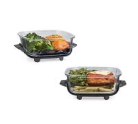 Ninja TempWare XSKSFN2X6CUP Lot de 2 récipients en verre pour la préparation des repas avec couvercles de rangement étanches, compatibles avec système de cuisson portable Crispi, passe au micro-ondes,