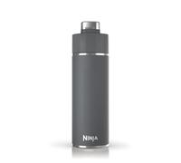Ninja Thirsti Bouteille et flasque 530 ml avec couvercle étanche, conçue pour boissons gazeuses, chaudes et froides. Voyage/sport. Triple isolation, bouteille en acier inoxydable, Gris, DW1801EUUKGY