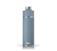 Ninja Thirsti Bouteille et flasque 530 ml avec couvercle étanche, conçue pour boissons gazeuses, chaudes et froides. Voyage/sport. Triple isolation, bouteille en acier inoxydable, Bleu, DW1801EUUKBL