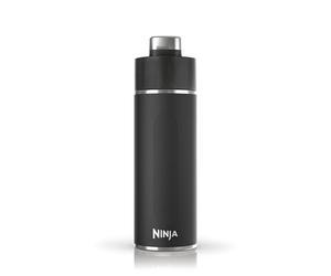 Ninja Thirsti Bouteille et flasque 530 ml avec couvercle étanche, conçue pour boissons gazeuses, chaudes et froides. Voyage/sport. Triple isolation, bouteille en acier inoxydable, Noir, DW1801EUUKBK