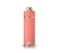 Ninja Thirsti Bouteille et flasque 700 ml avec couvercle étanche, conçue pour boissons gazeuses, chaudes et froides. Voyage/sport. Triple isolation, en acier inoxydable, Corail, DW2401EUUKPE