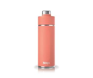 Ninja Thirsti Bouteille et flasque 700 ml avec couvercle étanche, conçue pour boissons gazeuses, chaudes et froides. Voyage/sport. Triple isolation, en acier inoxydable, Corail, DW2401EUUKPE