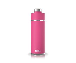 Ninja Thirsti Bouteille et flasque 700 ml avec couvercle étanche, conçue pour boissons gazeuses, chaudes et froides. Voyage/sport. Triple isolation, en acier inoxydable, Fuchsia, DW2401EUUKBP