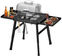 Ninja Woodfire Support de barbecue pour four extérieur Ninja Woodfire et support de barbecue, support mobile, avec table d'appoint, support de four à pizza, accessoires de barbecue