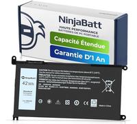 NinjaBatt Batterie Compatible avec Dell WDX0R P69G Inspiron 13 15 5000 7000 5567 7579 5578 5570 5568 7569 5579 5565 7573 13 7378 5378 7368 5379 5368 7375 17 5767 Y3F7Y - [42Wh/11.4v]
