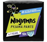 Ninjamas Lot de 10 culottes de nuit absorbantes pour garçons, 4-7 ans, 17-30 kg, protection contre les fuites pour toute la nuit