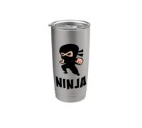 Ninjutsu Kawaii Ninjutsu pour enfant ninja, mignon et adorable Gobelet isotherme en acier inoxydable double paroi