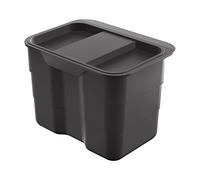 NINKA BioBin Poubelle en plastique avec couvercle Gris foncé 4,2 l