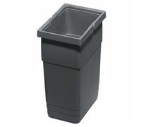 Ninka eins2vier Poubelle Hauteur: 275 mm Volumen: 6 Liter 210 x 140 mm gris sombre Bac de Compostage Corbeille Recyclage
