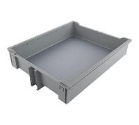 NINKA Insert de Meuble de Cuisine Vauth Sagel Larder KB300, Panier Suspendu sans Rail, Plastique Aluminium Gris, Argent, avec Anneau