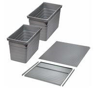 Ninka Système Tri des Déchets eins2vier KB 500 mm, Épaisseur latéral 16 mm Hauteur 330 mm 2x 25L, 1x 50cm Plaque de