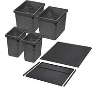 Ninka Système Tri des Déchets eins2vier KB 600 mm, Épaisseur latéral 16 mm Hauteur 310 mm 2x 8L, 2x 17L, 1x 60cm Plaque