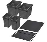 Ninka Système Tri des Déchets eins2vier KB 600 mm, Épaisseur latéral 16 mm Hauteur 310 mm 2x 8L, 2x 17L, 1x 60cm Plaque