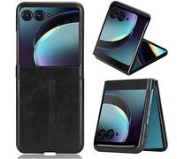NINKI Compatible Coque pour Motorola Razr Plus 2023 Coque,Coque Motorola Razr 40 Ultra, PU Cuir Mince Anti-Choc Coque Motorola Razr+ Case 2023 Motorola Razr 5g Coque Pliée - Noir
