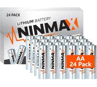 NINMAX® Lot de 24 piles AA au lithium, 3500 mAh 1,5 V, plus longue durée, batterie double A pour appareils à forte consommation d'énergie 【Non rechargeable】