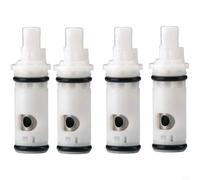 NINMORTH 1224 Kit de cartouche de robinet de rechange pour robinets à double poignée, tige de valve en plastique de haute qualité, pièce de réparation facile à installer, blanc (1224 4 charges)