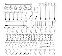 NINMORTH Assortiment de 81 crochets pour panneau perforé robuste de 0,3 cm et 0,6 cm en acier galvanisé pour garage, atelier, vente au détail