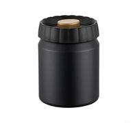 NINMORTH Boîte à café sous vide en acier inoxydable 330 ml, récipient de rangement hermétique 304 avec pompe manuelle pour cuisine (noir)