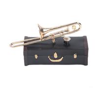 NINMORTH Boîte à musique créative en forme de trombone - Décoration en plastique artisanale pour la maison et le bureau - Surprise mélodieuse - Amis - Noir (A)