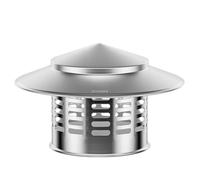 NINMORTH Bouchon de cheminée en acier inoxydable de qualité 304 pour grille d'aération ronde, protection contre la pluie et le vent pour tuyau d'échappement, installation sûre sur le toit, 110 mm