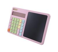 NINMORTH Calculatrice solaire à 12 chiffres avec tableau d'écriture LCD, tablette d'arithmétique et de dessin portable pour travail et étude, violet/bleu/noir/blanc